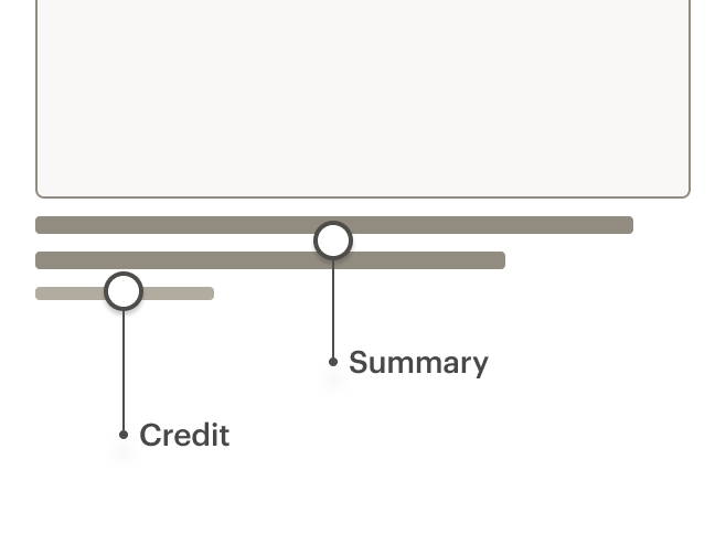 Credit lines with proper separation from the summary lines above.