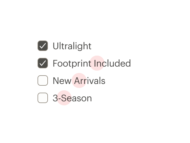 Four checkboxes with labels in title case.