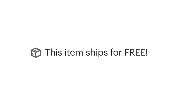 Box icon by text which reads use 'this item ships free.'