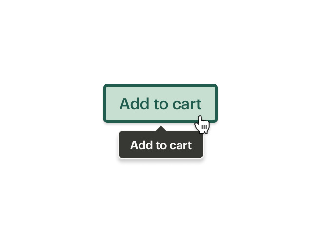 A button with its action clearly labeled Add to Cart incorrectly displays a tooltip with redundant info upon hover.