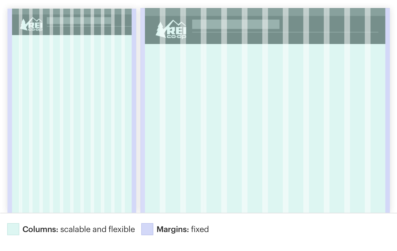 grid concept at desktop and mobile sizes