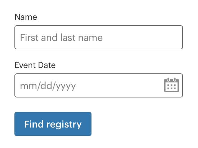 Two equally sized input fields as a part of a form.
