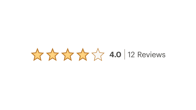 Rating component correctly labeled and displaying the total number of reviews.