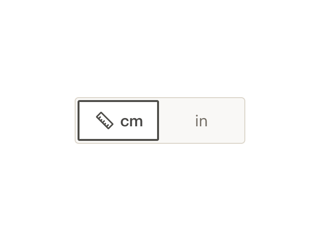 A toggle button with a ruler icon on one segment and not on the other.